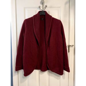 Talbots Merino Wool Cashmere Red Open Front Cardigan Sweater Size 1X